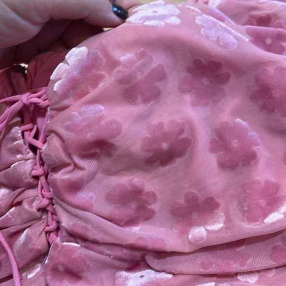 For Love and Lemons Lusk cropped burnout velvet puff sleeve top - Picture 14 of 14